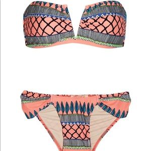 Mara Hoffman Frida Bandeau Bikini Papaya NWT